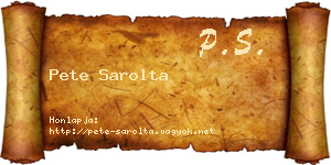 Pete Sarolta névjegykártya
