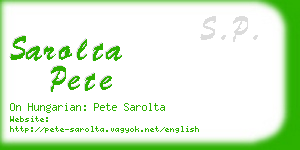 sarolta pete business card